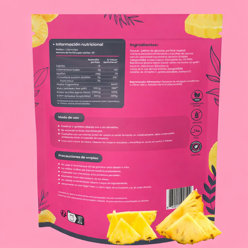 Gomitas Equilibrio Femenino – Piña 🍍60 gomitas 